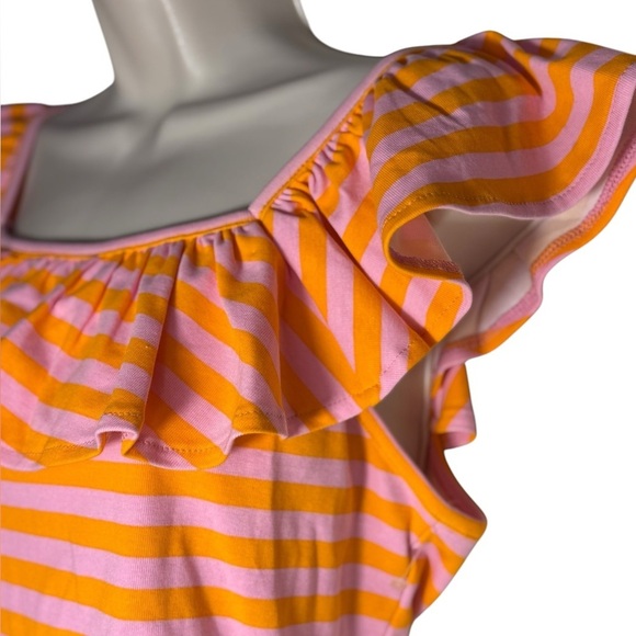 Cato NWT boat neck ruffle stripped shirt/top size L - Picture 2 of 9